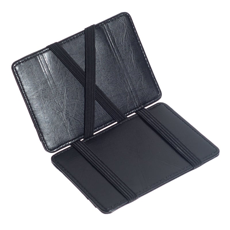 CKLT Men's Fashion Magic Money Clip Leather Minimalistic Slim Wallet Black - Image 1